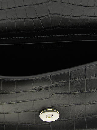 Black Calfskin Shoulder Bag