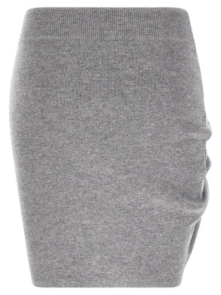 Gray Virgin Wool Long Skirt