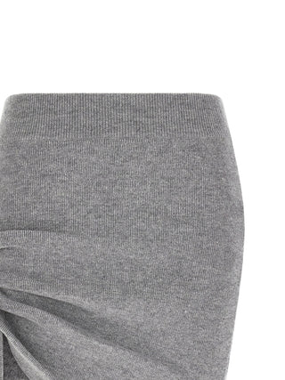 Gray Virgin Wool Long Skirt