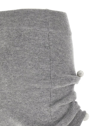 Gray Virgin Wool Long Skirt