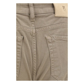 Beige Cotton Slim Fit Jeans