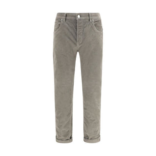 Gray Cotton Casual Pants