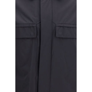Black Polyamide Full-Length Jacket