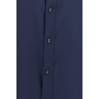 Blue Silk Dress Shirt