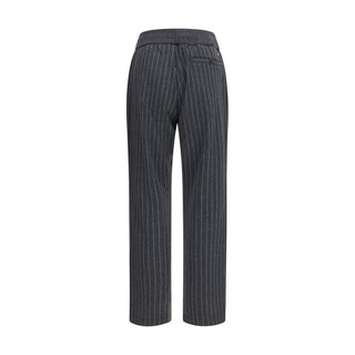 Gray Cotton Casual Pants