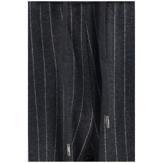 Gray Cotton Casual Pants