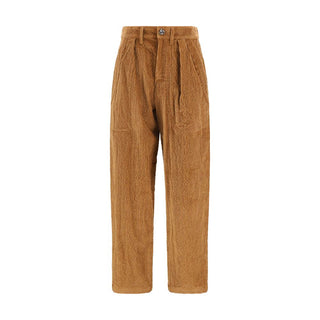 Brown Cotton Casual Pants