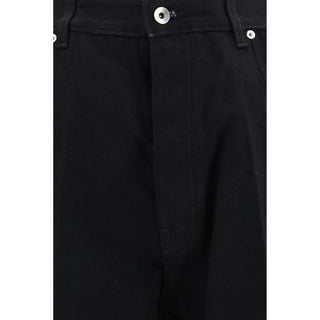 Black Cotton Flared Jeans