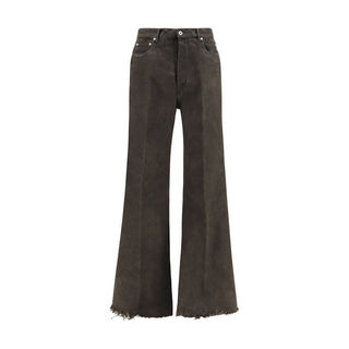 Bicolor Cotton Flared Jeans
