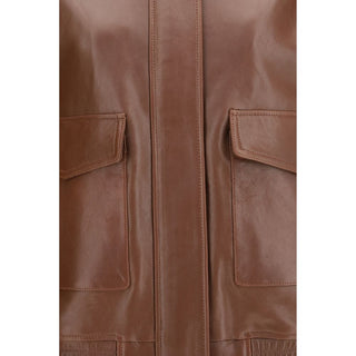 Brown Lamb Ovis Aries Aries Full-Length Jacket