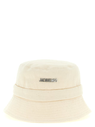 Beige Cotton Bucket Hat