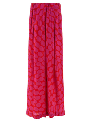 Fuchsia Viscose Casual Pants