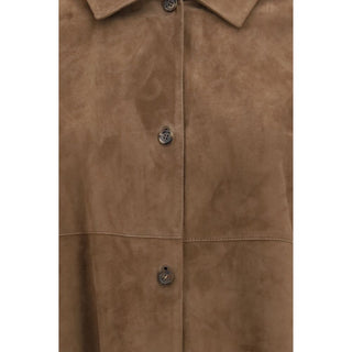 Brown Lamb Ovis Aries Aries Leather Jacket