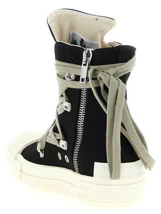 Black Cotton High Top Sneakers