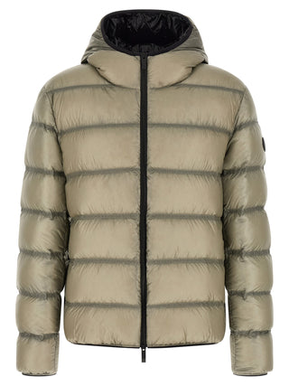 Beige Polyamide Full-Length Jacket
