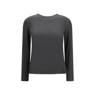 Gray Cotton Long Sleeve T-Shirt