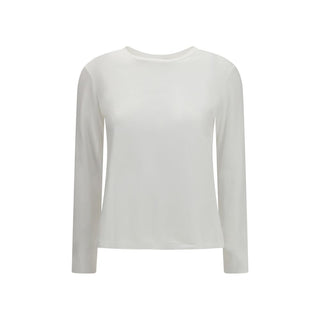 White Cotton Long Sleeve T-Shirt
