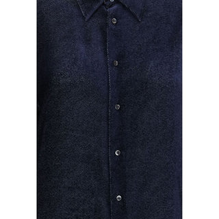 Blue Silk Dress Shirt