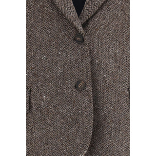 Brown Wool Oves Aries Biker Jacket