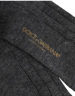 Gray Wool Blend Over The Calf Accessory Socks