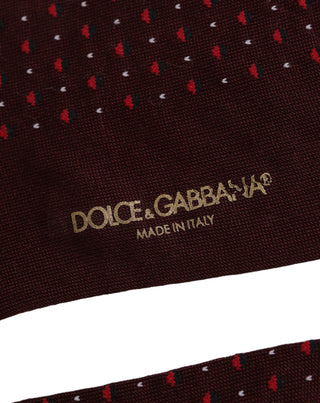 Burgundy Polka Dot Over The Calf Accessory Socks