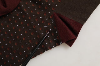 Maroon Dotted Wool Over The Calf Accessory Socks