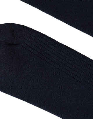 Men Navy Blue DG Logo Mid Calf Accessory Socks