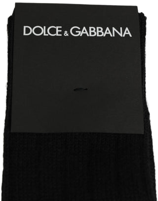 Black DG Logo Print Over The Calf Accessory Socks