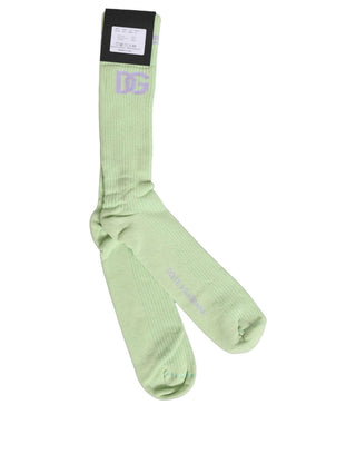 Men Light Green Logo Over Calf Accessory Socks