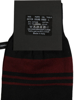 Men Burgundy Black Logo Mid Calf Accessory Socks