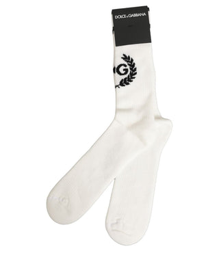 White Cotton DG Logo Mid Calf Accessory Socks