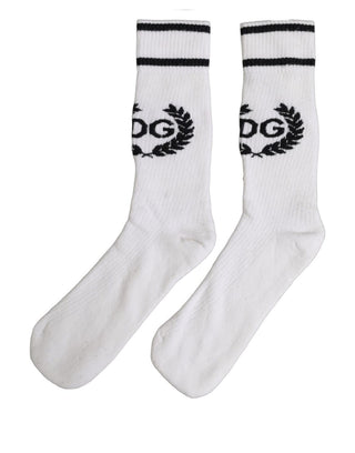 White Cotton DG Logo Mid Calf Accessory Socks