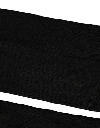 Men Black Viscose Logo Knee High Accessory Socks