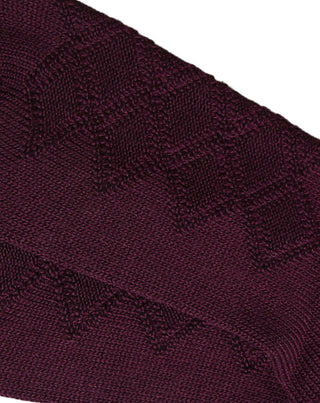 Burgundy Wool Crest Logo Knee High Accessory Socks