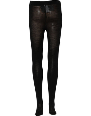 Black Wool Stretch Tights Stocking Accessory Socks