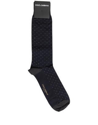 Men Black Cotton Polka Dot Mid Calf Accessory Socks