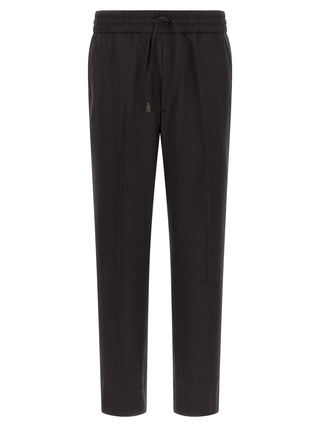 Brown Wool Casual Pants