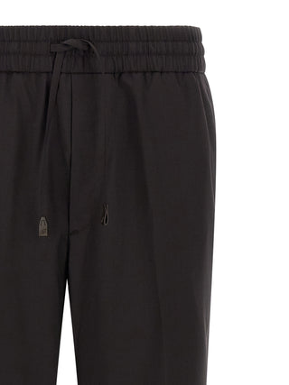 Brown Wool Casual Pants