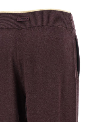 Purple Wool Casual Pants