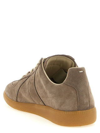 Beige Calfskin Low Top Sneakers