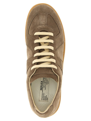 Beige Calfskin Low Top Sneakers