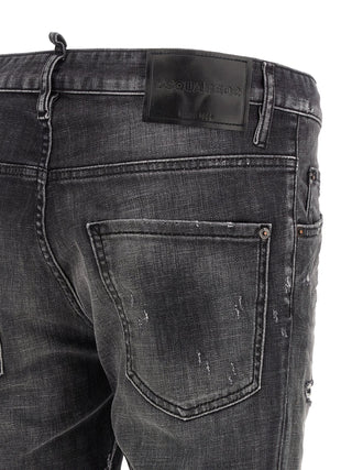 Gray Cotton Skinny Jeans