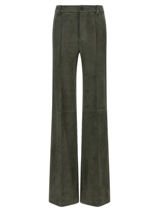 Gray Lamb Leather Pants
