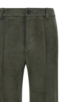 Gray Lamb Leather Pants