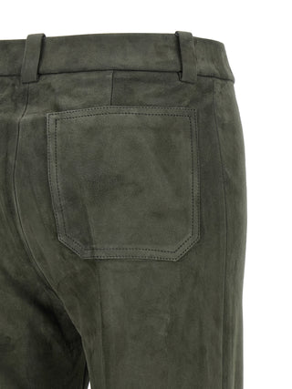 Gray Lamb Leather Pants