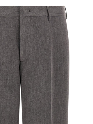 Brown Polyester Casual Pants