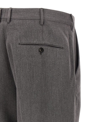 Brown Polyester Casual Pants