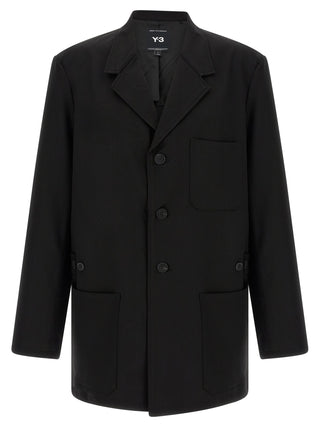 Black Wool Full-Length Jacket
