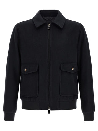 Black Wool Bomber