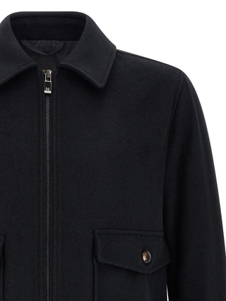 Black Wool Bomber